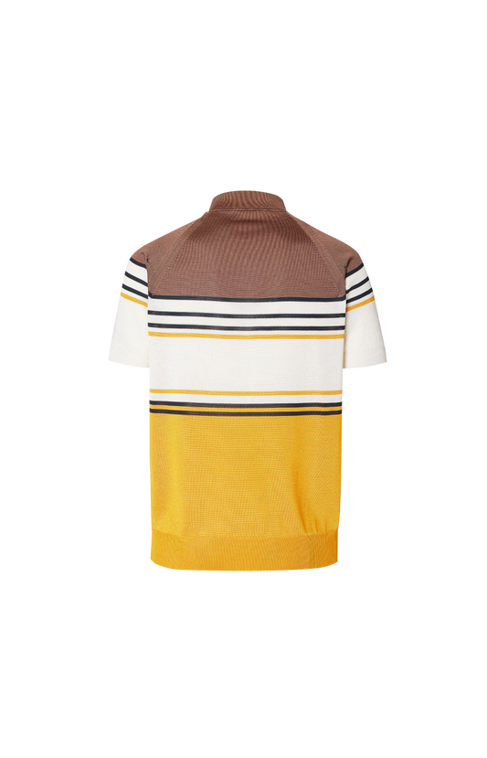 Multicolour Striped Viscose Polo Shirt
