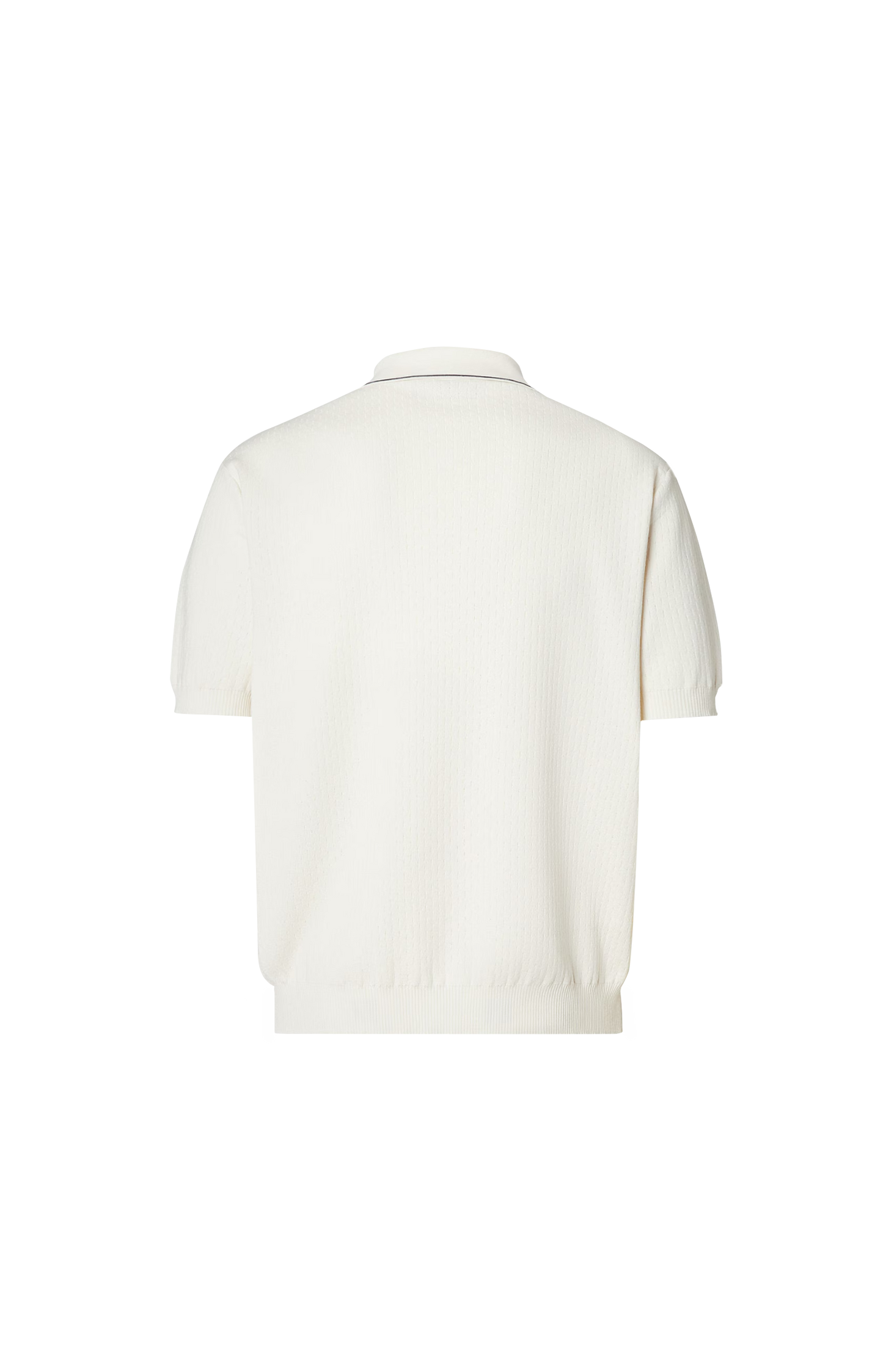 White Silk and Cotton Polo Shirt