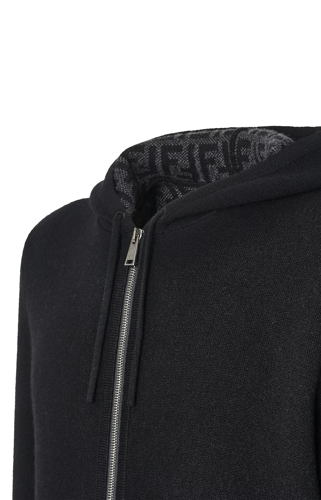 FF Zucca Cashmere Hoodie in Black