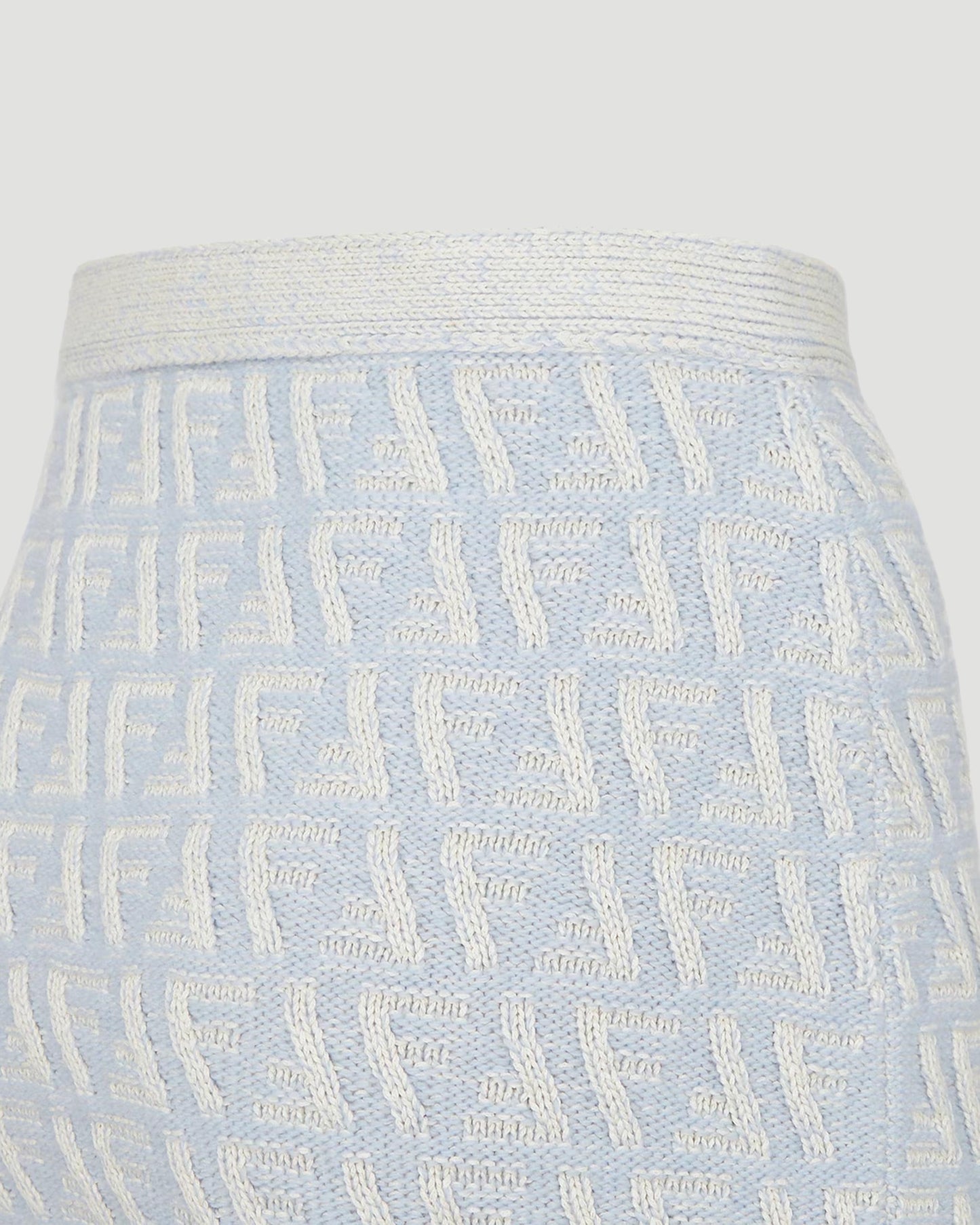 Light Blue FF Cashmere And Wool Mini Skirt