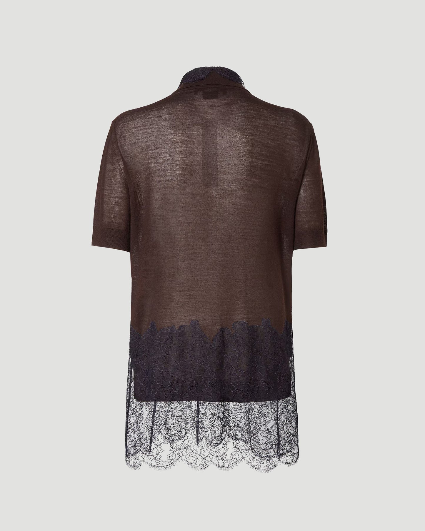 Brown Cashmere Polo Shirt