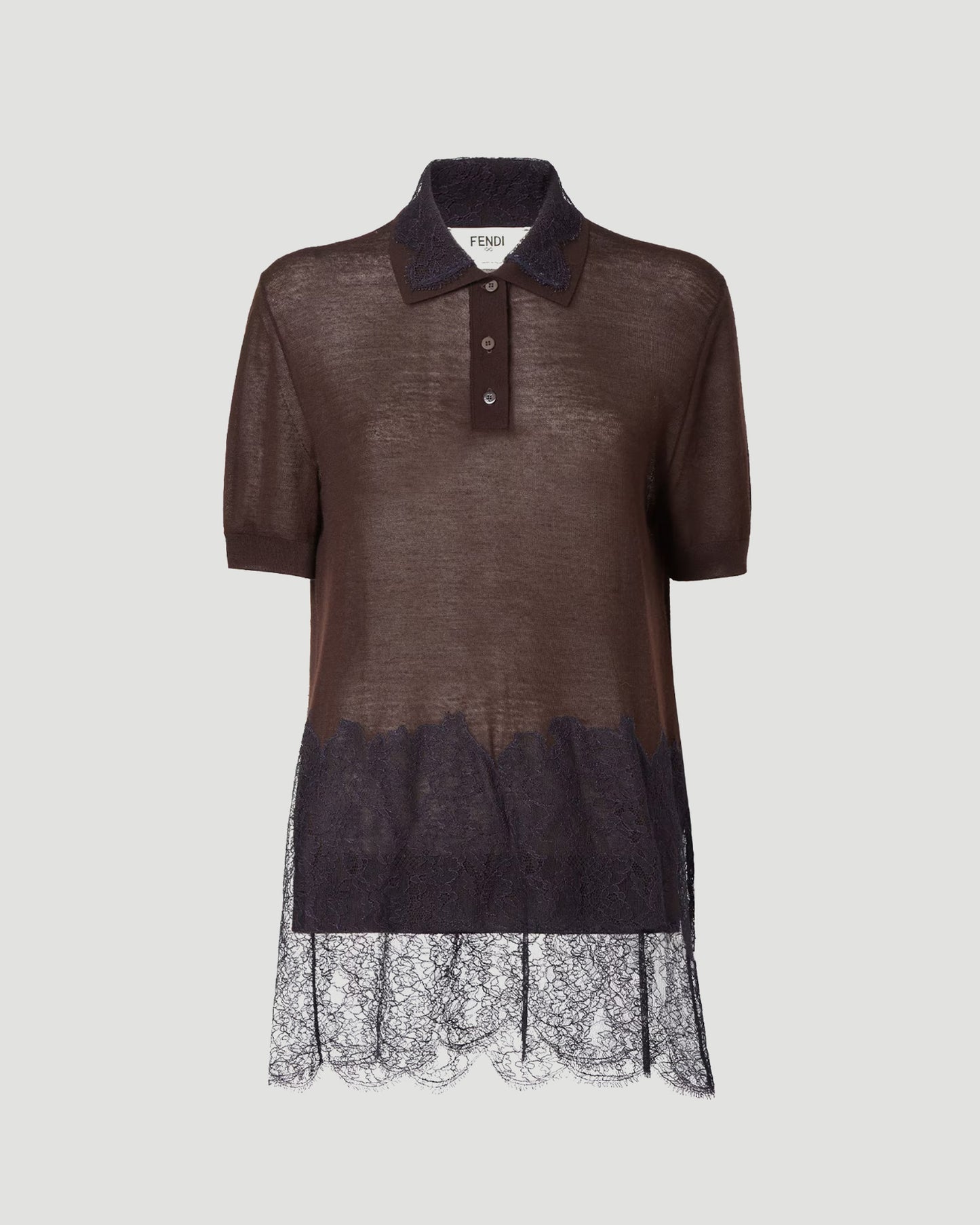 Brown Cashmere Polo Shirt