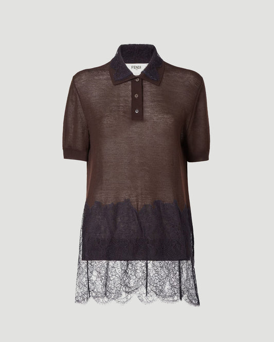 Brown Cashmere Polo Shirt