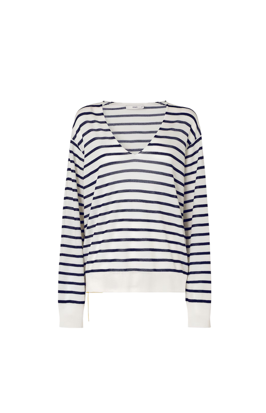 Striped Wool Jumper in Black and White