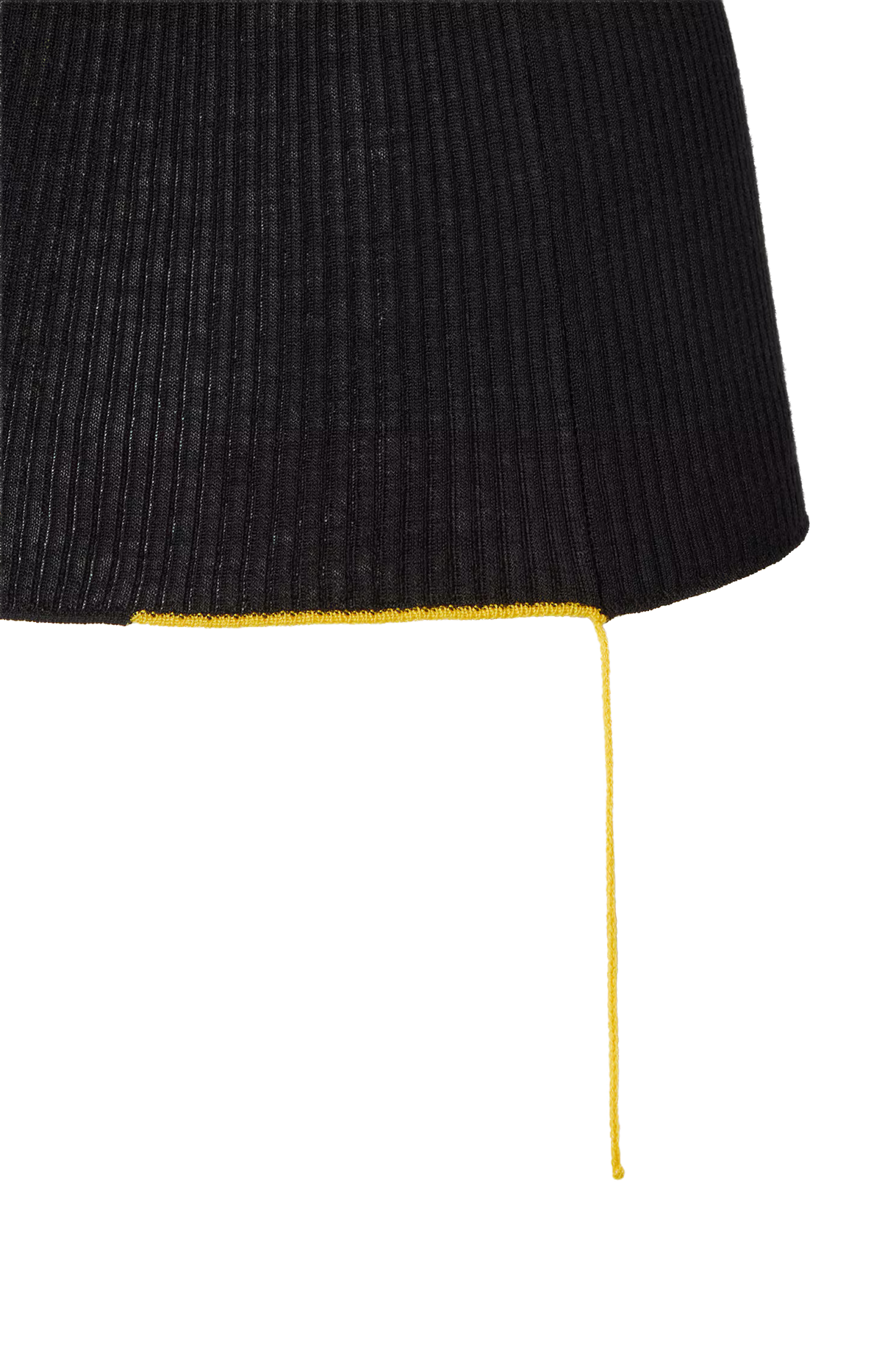 Black Wool Ribbed Top