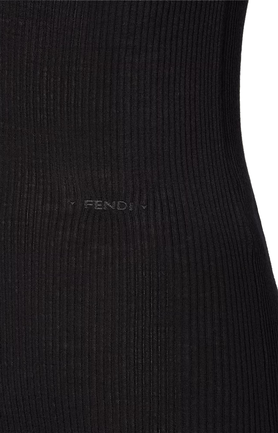 Black Wool Ribbed Top