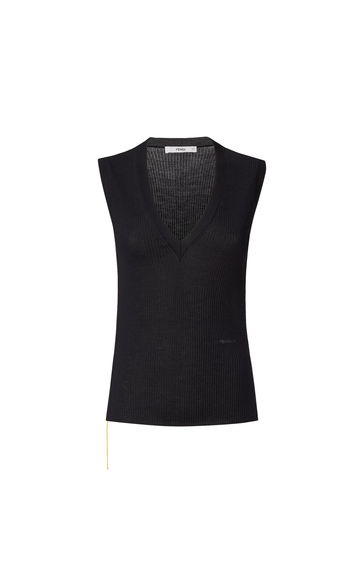 Black Wool Ribbed Top