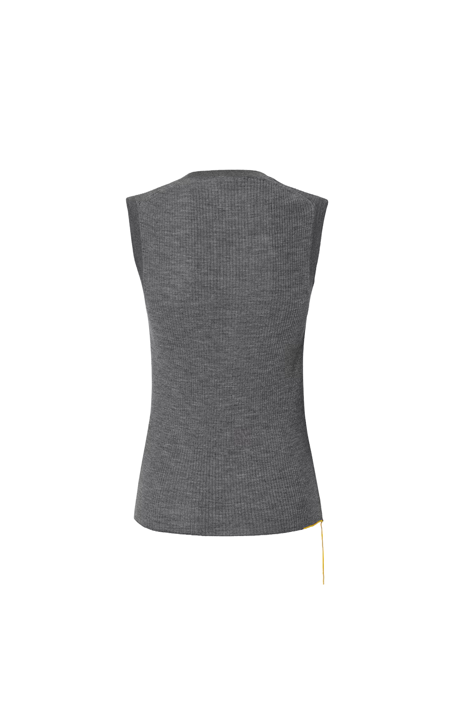 Grey Wool Ribbed Top