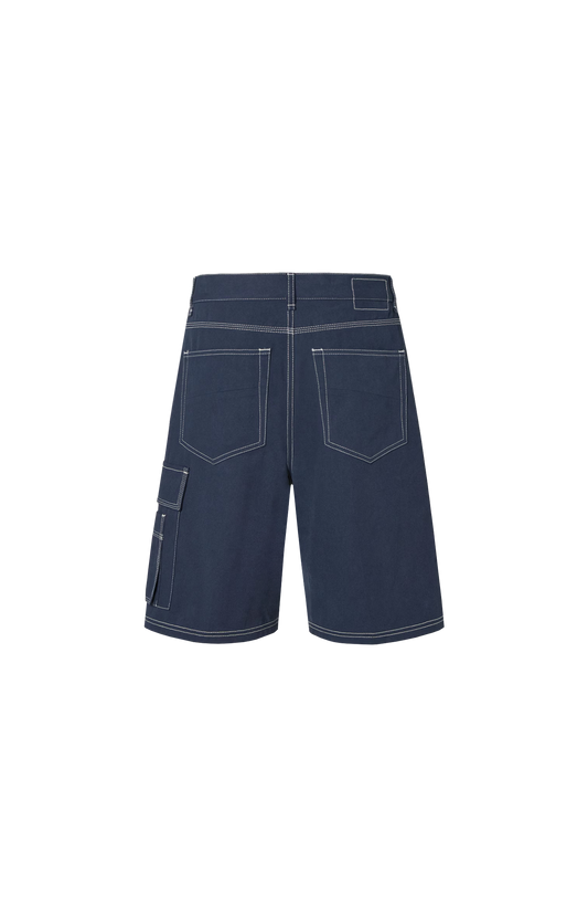 Navy Blue Canvas Shorts