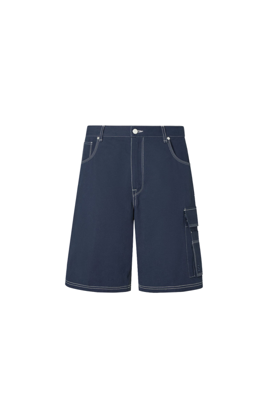 Navy Blue Canvas Shorts