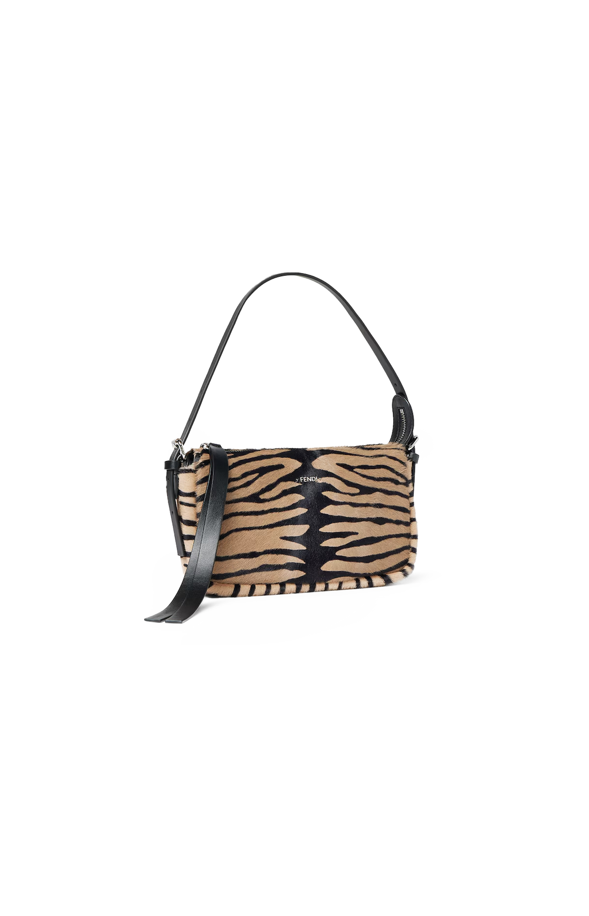 Zip Top Small Shoulder Bag in Tiger Print