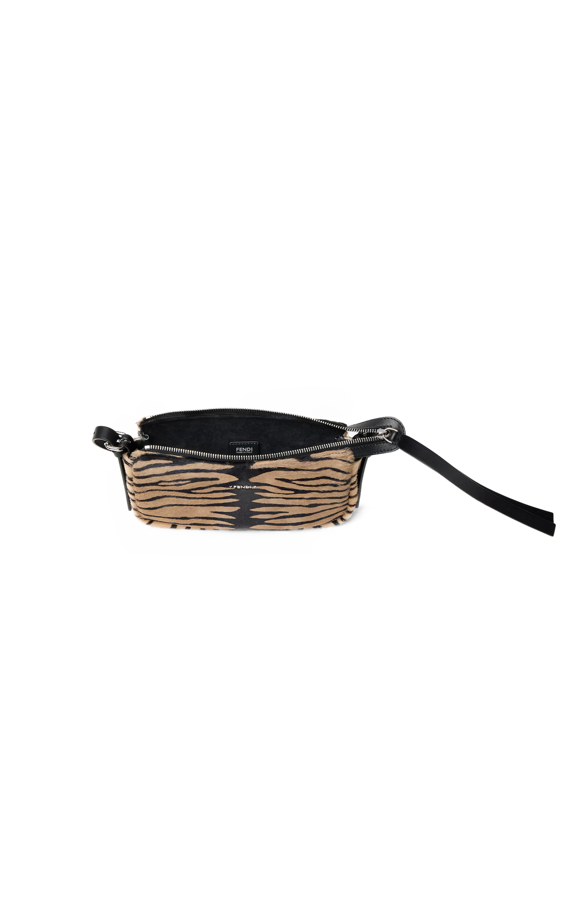 Zip Top Small Shoulder Bag in Tiger Print