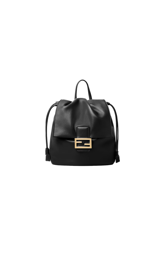 Black leather backpack
