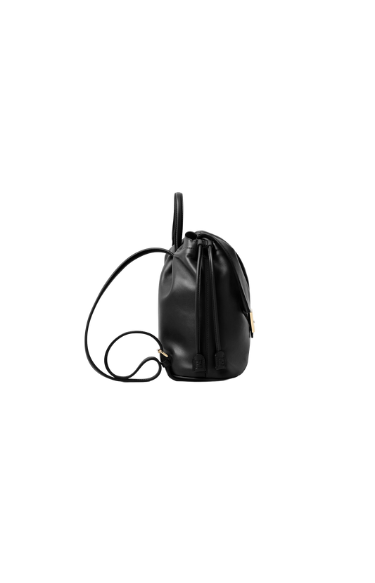 Black leather backpack
