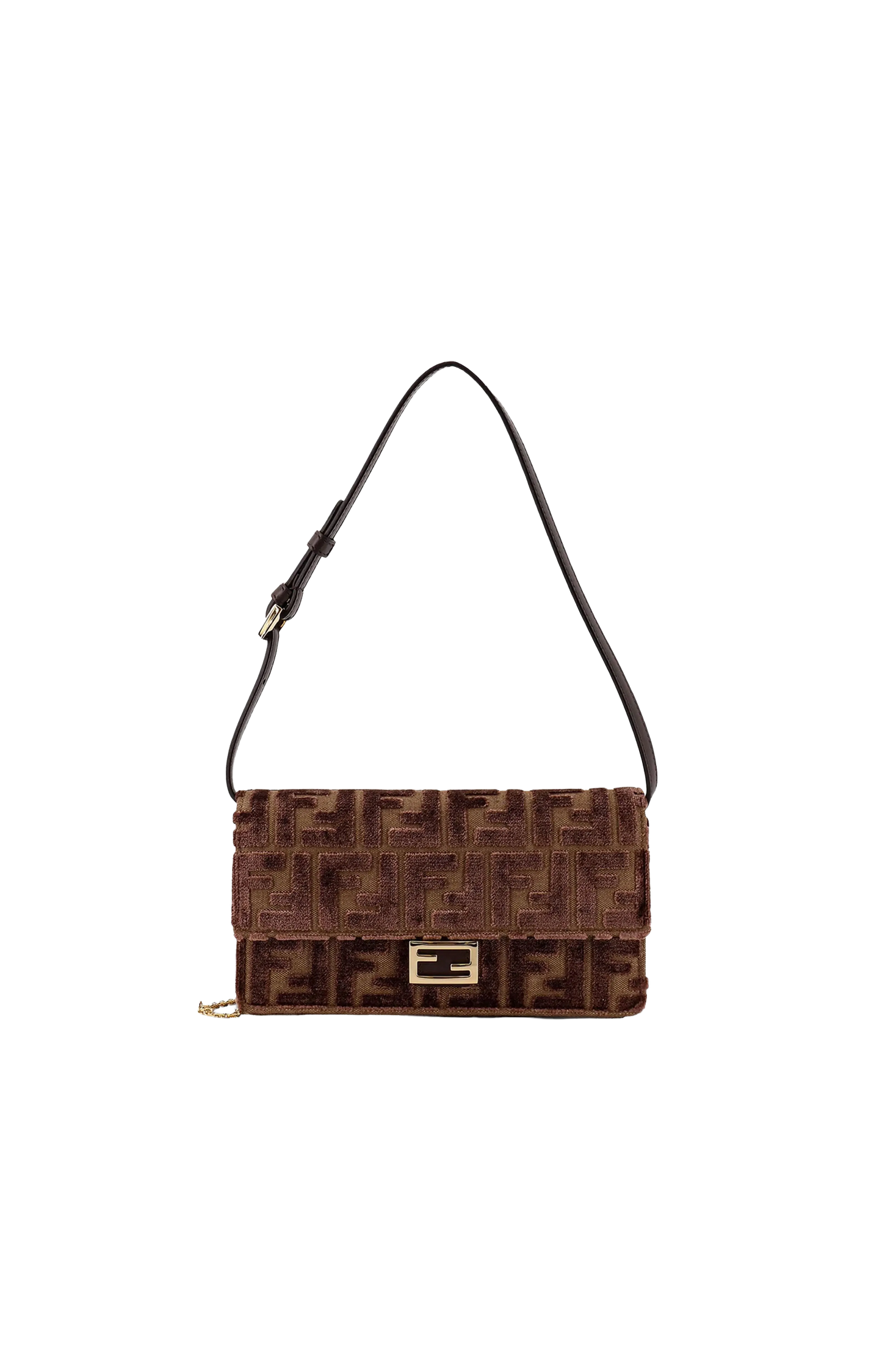 FF-motif chain shoulder bag