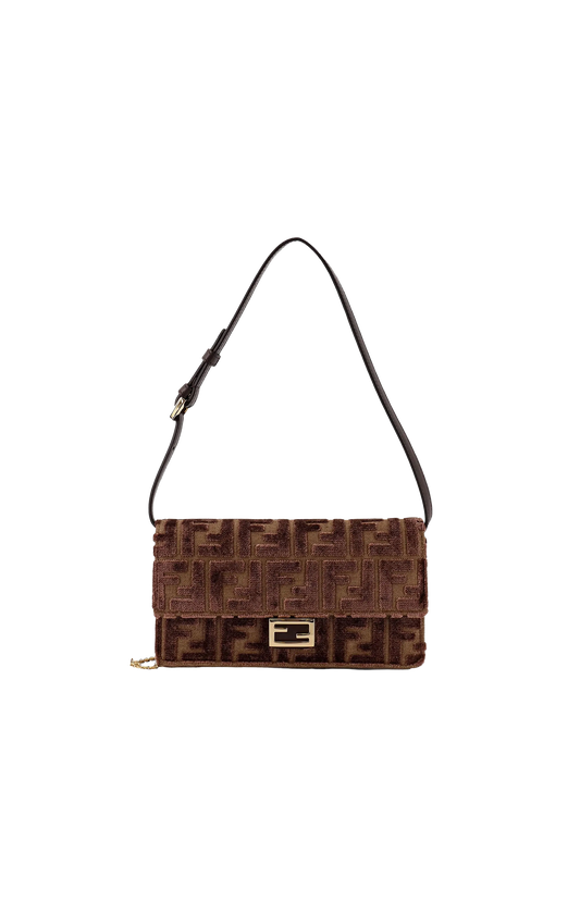 FF-motif chain shoulder bag