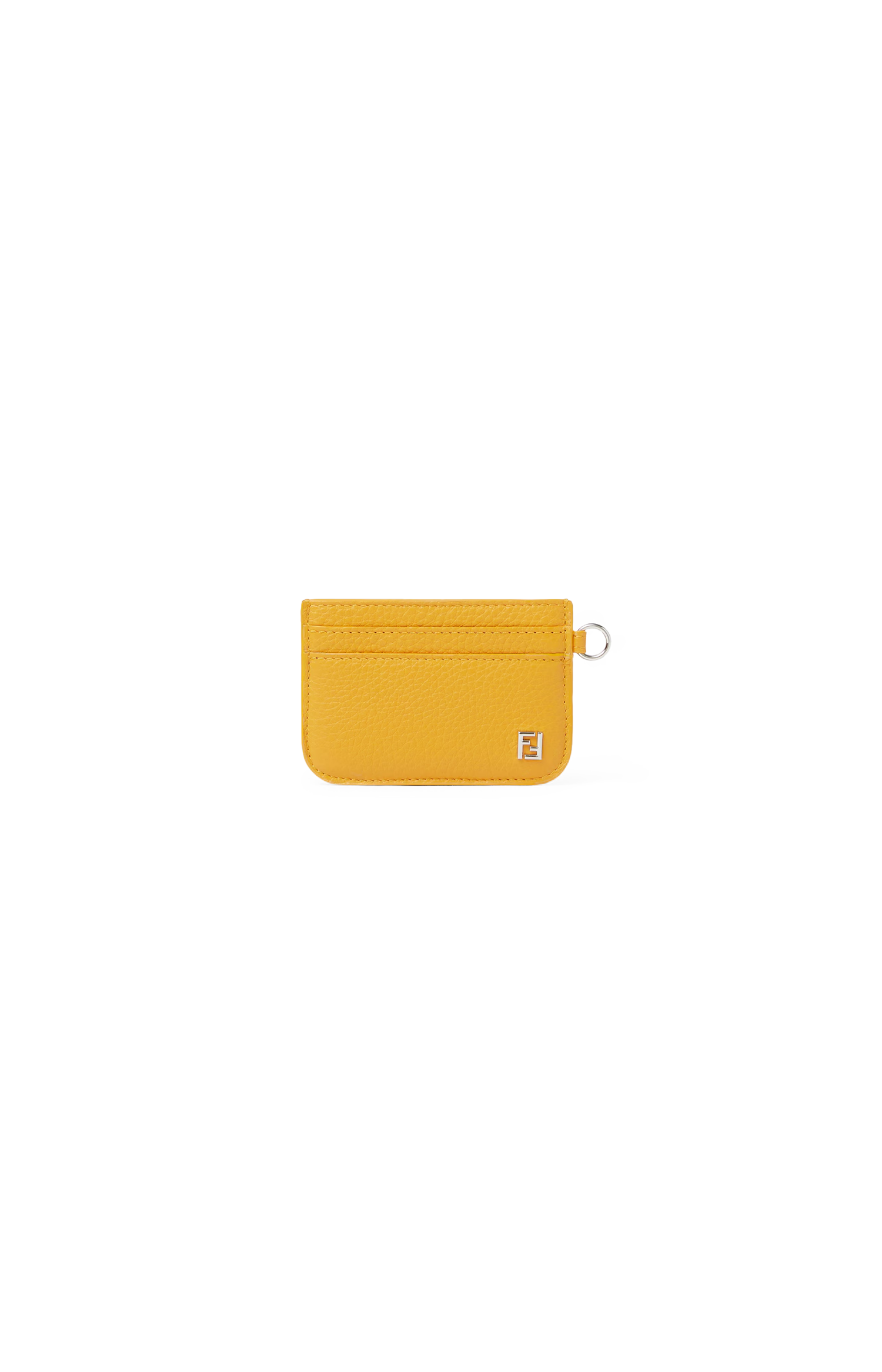 Fendi FF Card Case in Yellow — front view