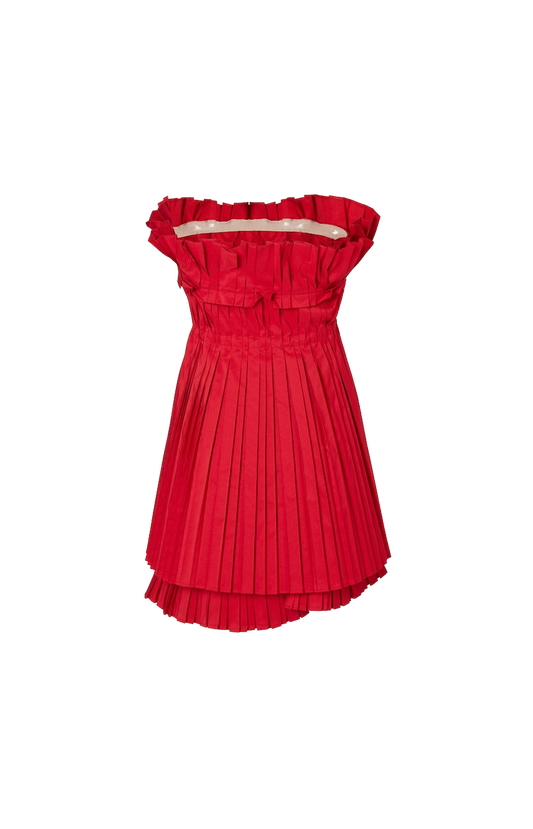 Red faille dress