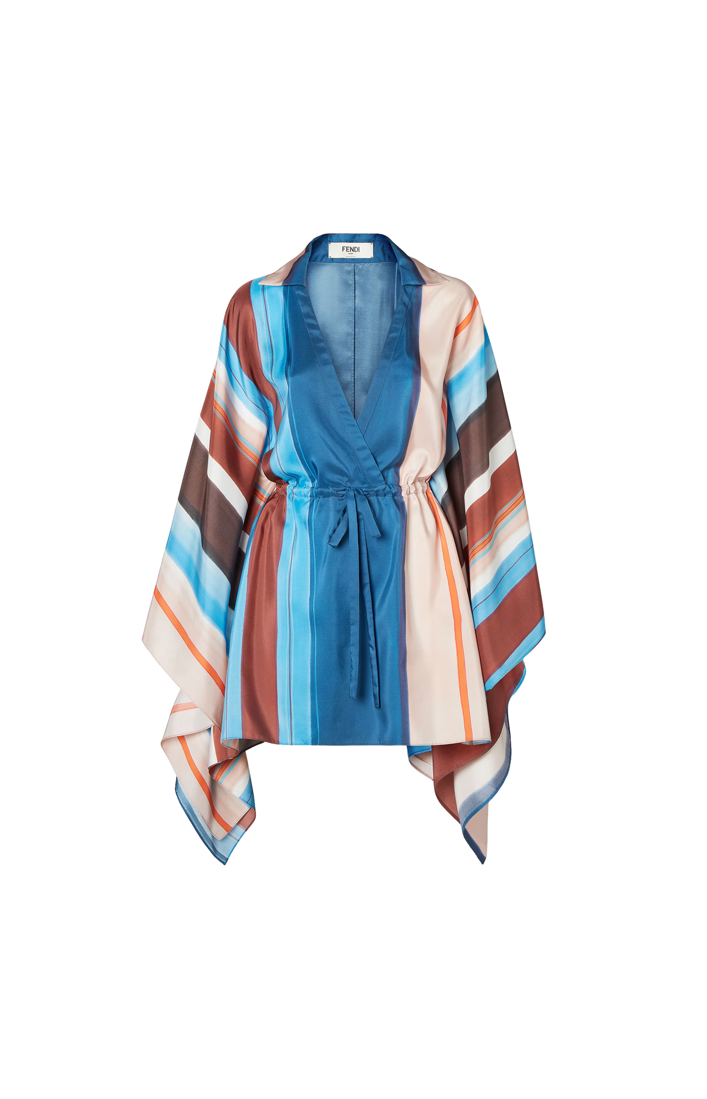 Multicolor Striped Silk Dress