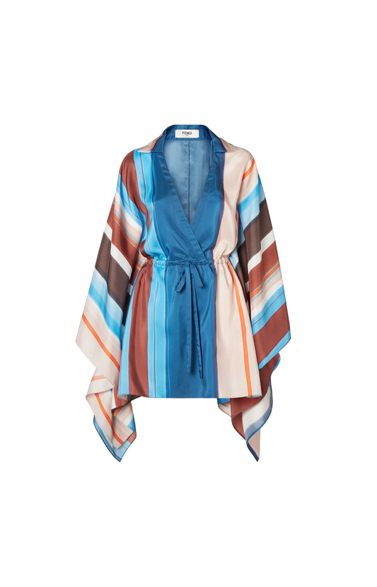 Multicolor Striped Silk Dress