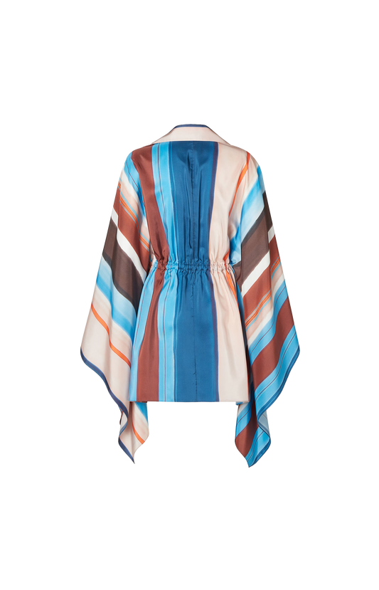 Multicolor Striped Silk Dress