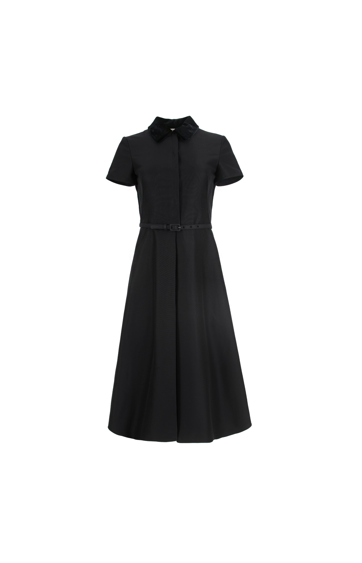 Wool-Blend Bouclé Midi Dress in Black