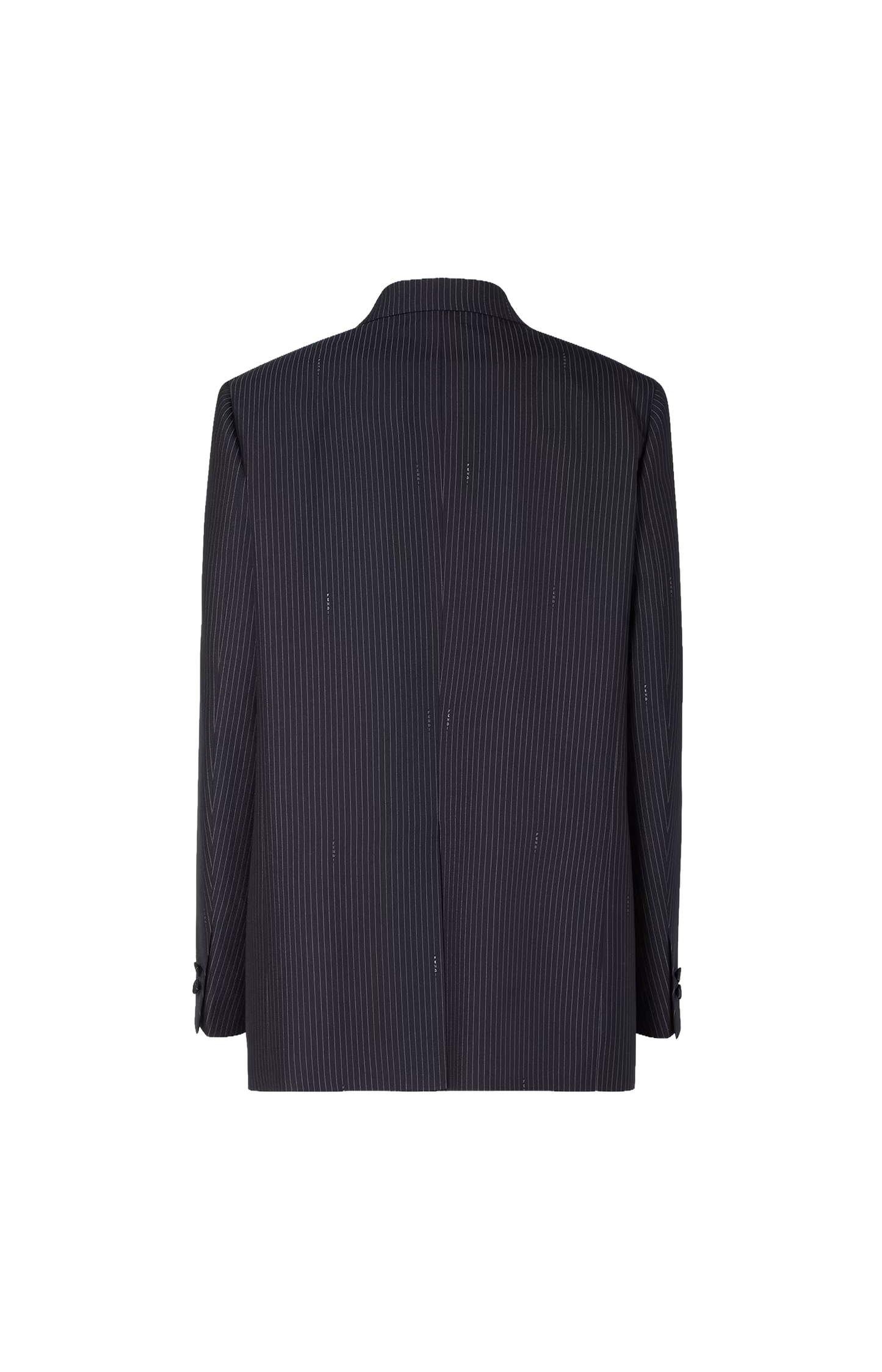 Navy blue pinstriped wool blazer