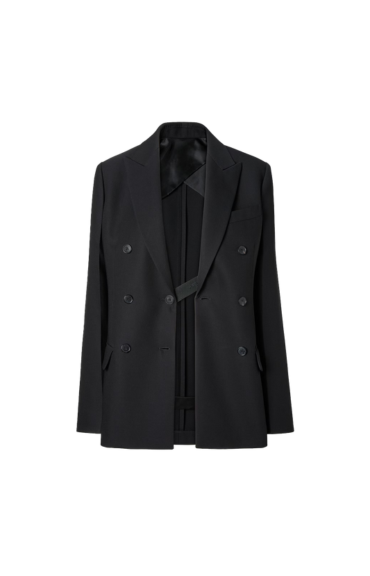 Fendi Hourglass Double-Breasted Blazer in Black — front view
