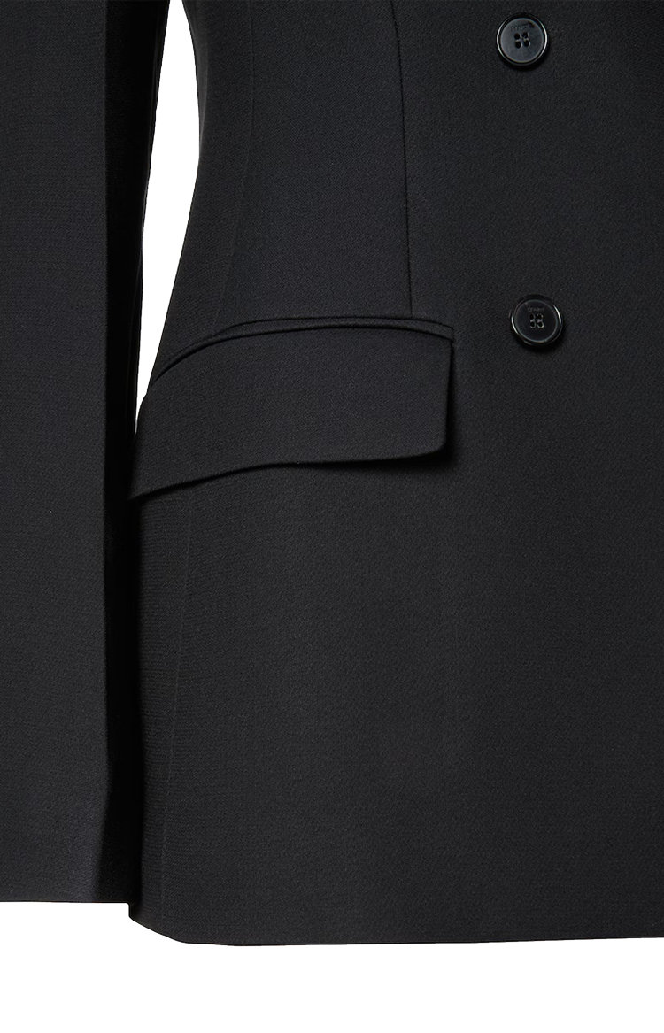 Hourglass Double-Breasted Blazer in Black