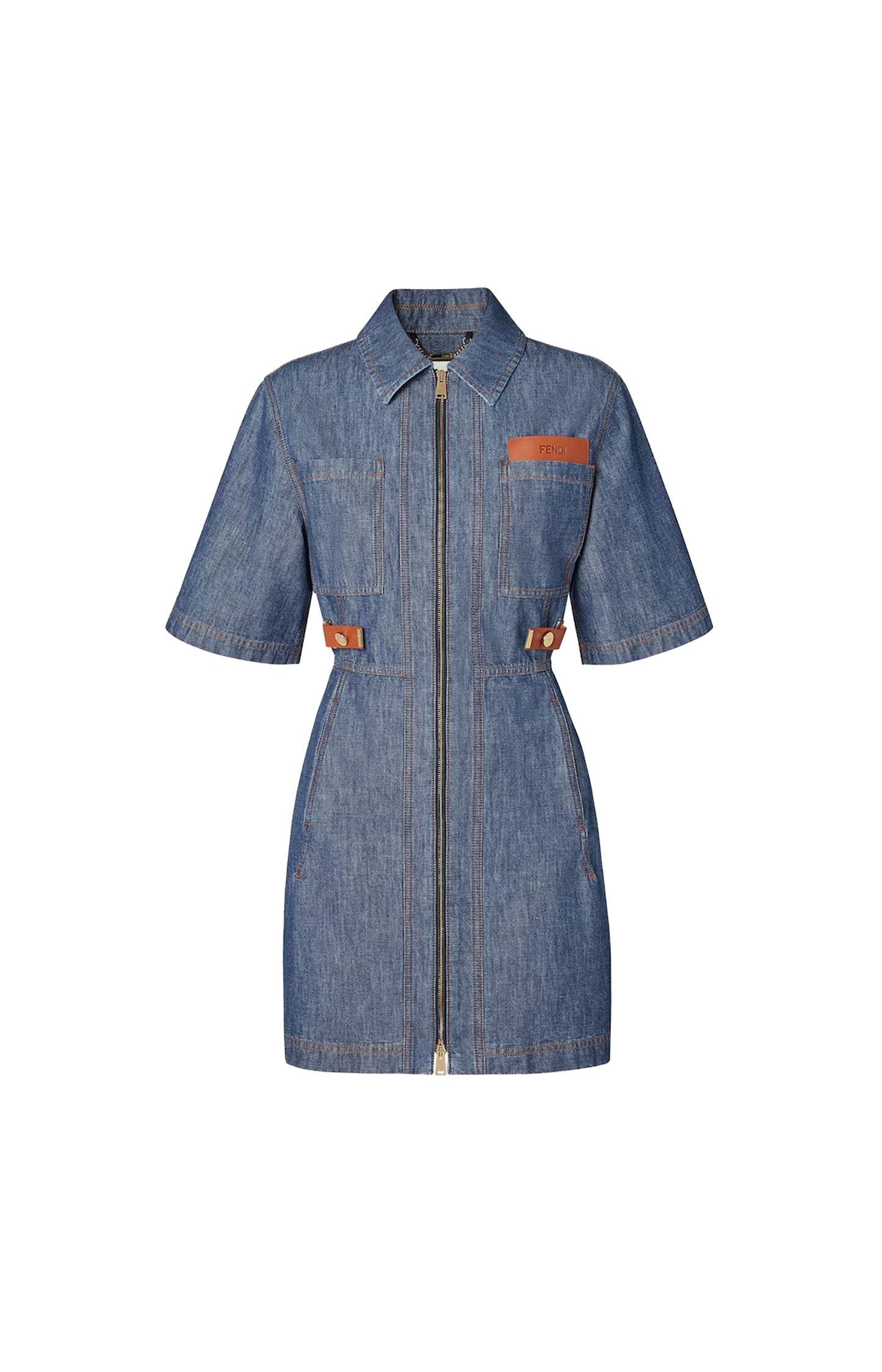 Navy Blue Chambray Dress