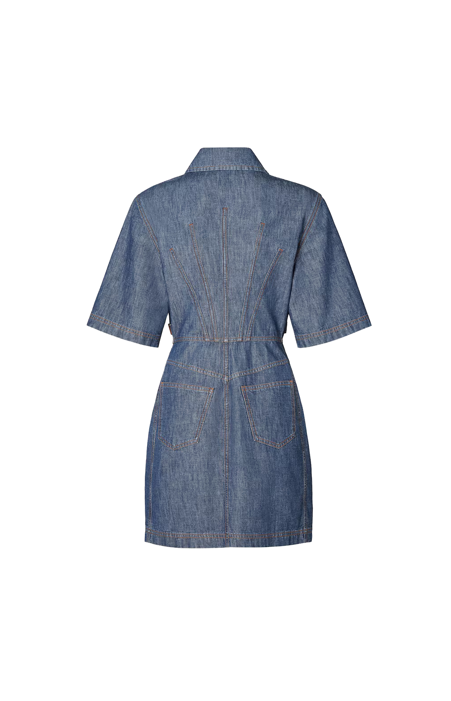 Navy Blue Chambray Dress