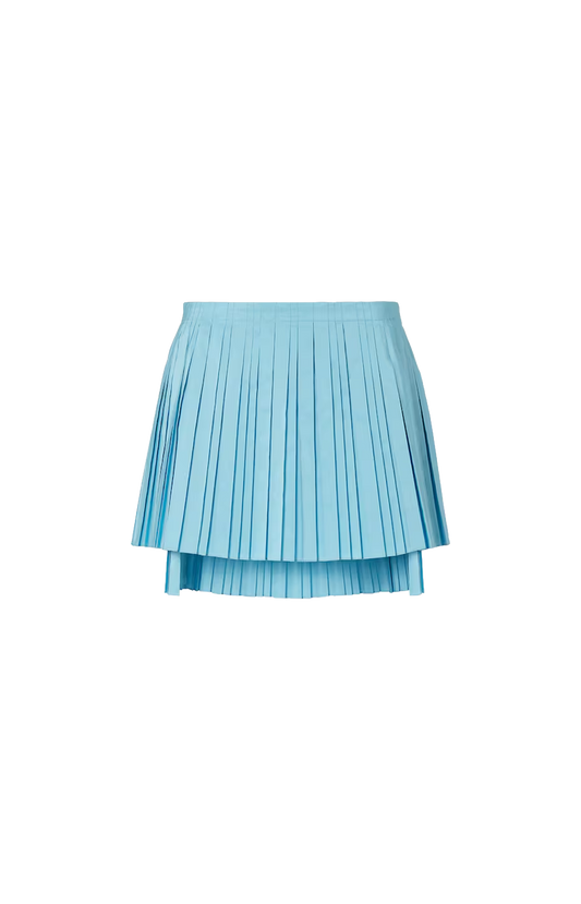 Light blue faille mini skirt