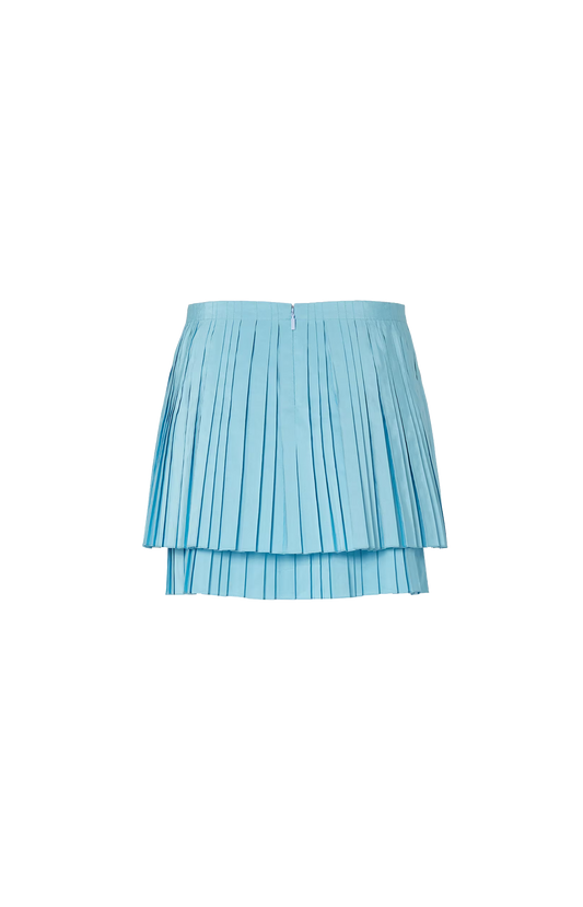 Light blue faille mini skirt