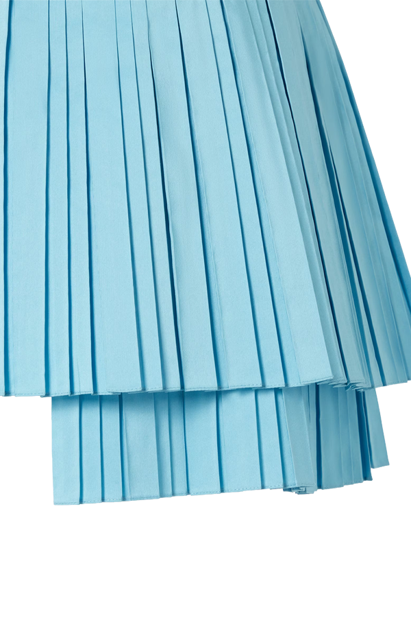 Light blue faille mini skirt