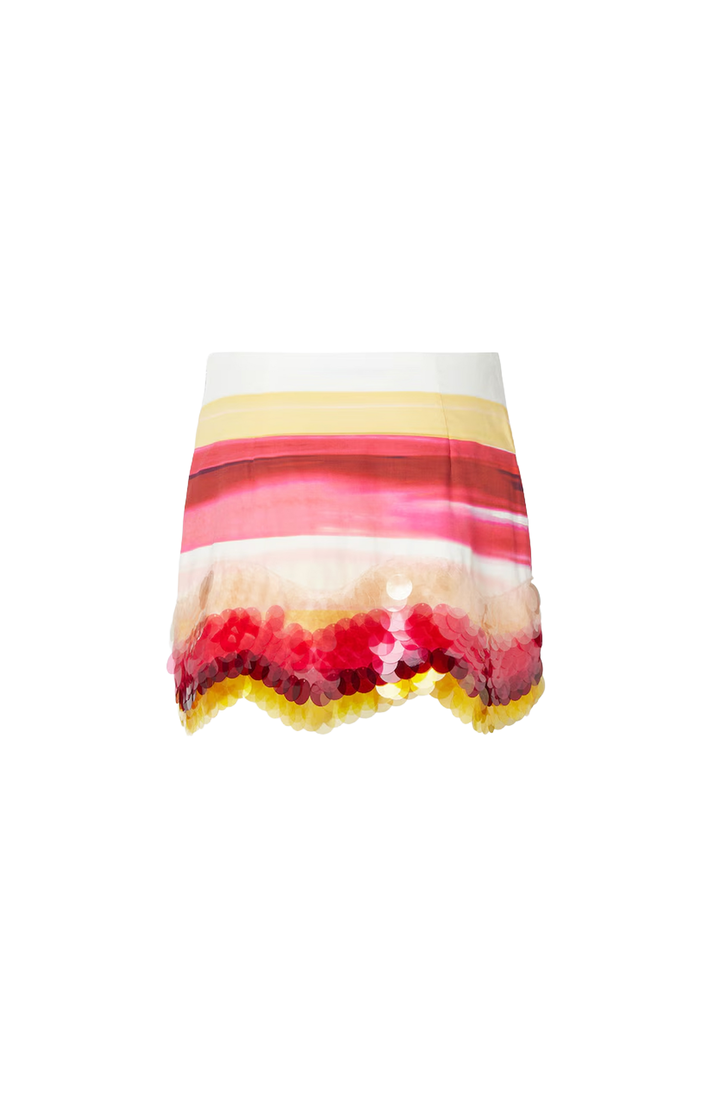 White Poplin Skirt with Sequins