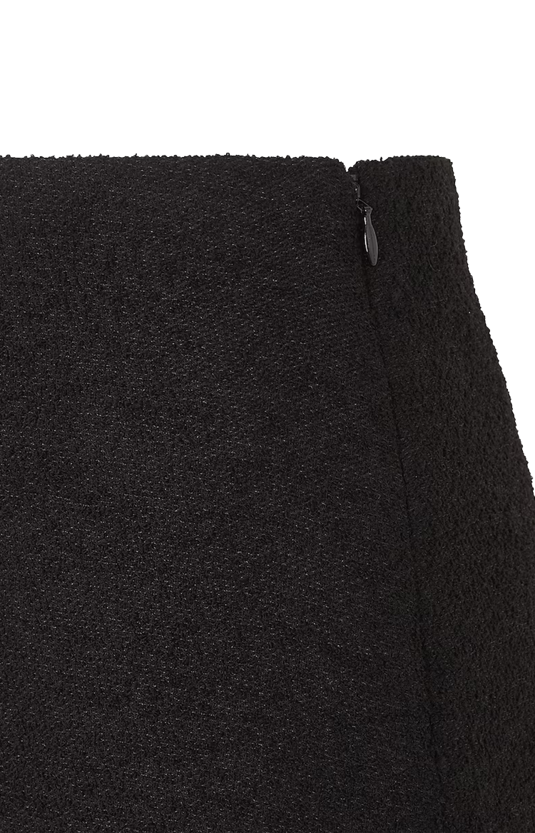 Wool Bouclé Skirt in Black