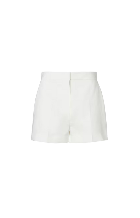 White Cotton and Linen Shorts