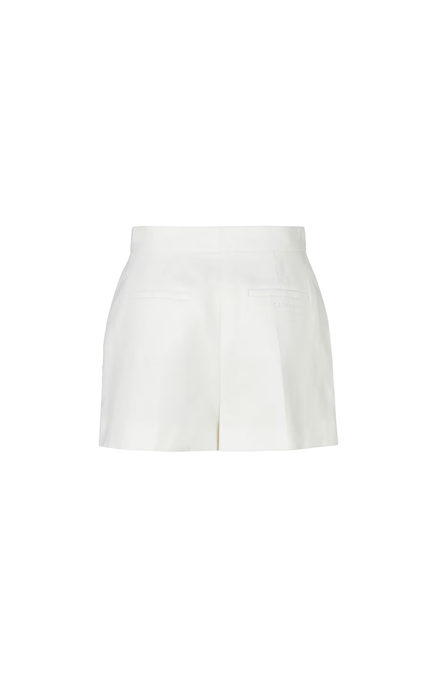 White Cotton and Linen Shorts