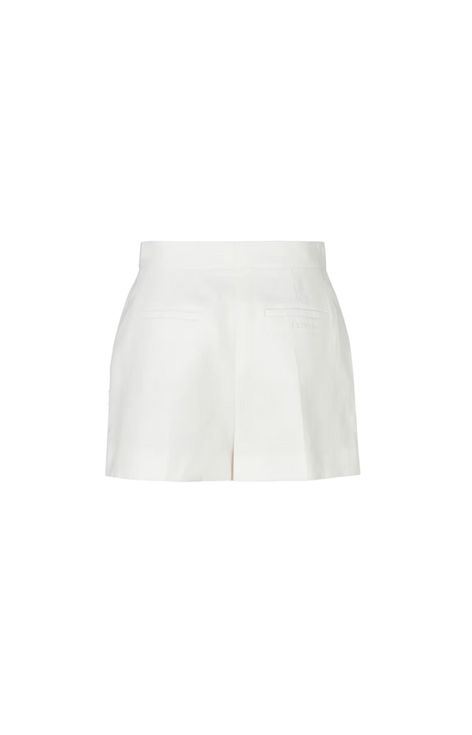 White Cotton and Linen Shorts