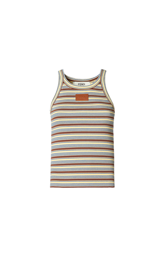 Multicolor Cotton Striped Knit Top