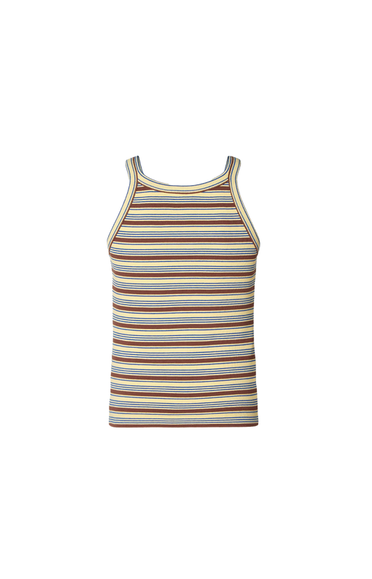 Multicolor Cotton Striped Knit Top