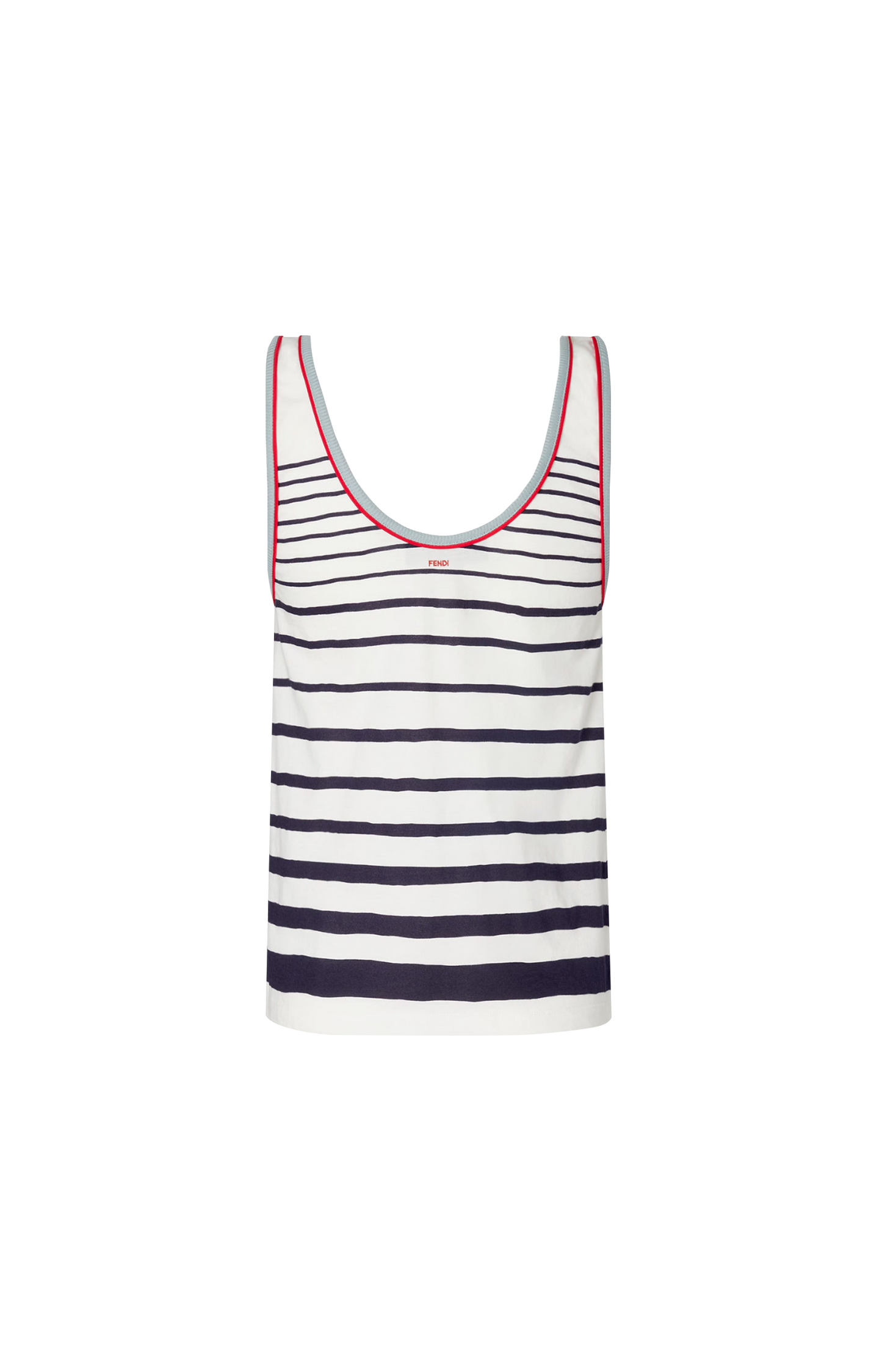 White and Blue Striped Jersey Top