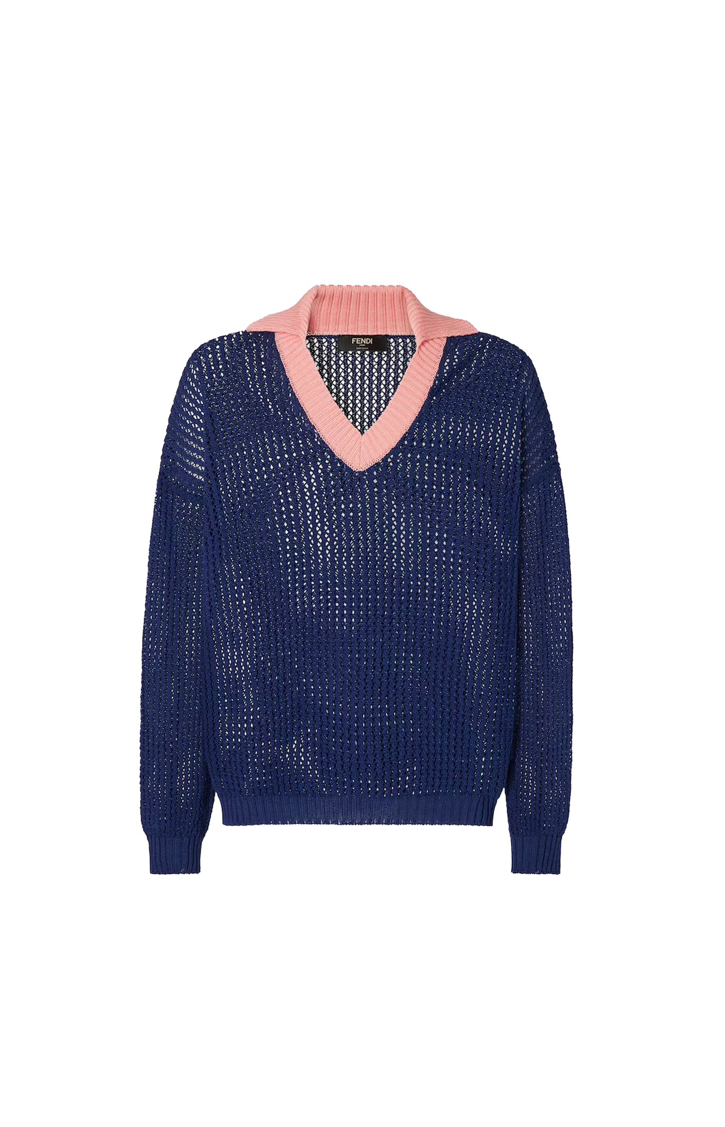 Blue and pink cotton jumper