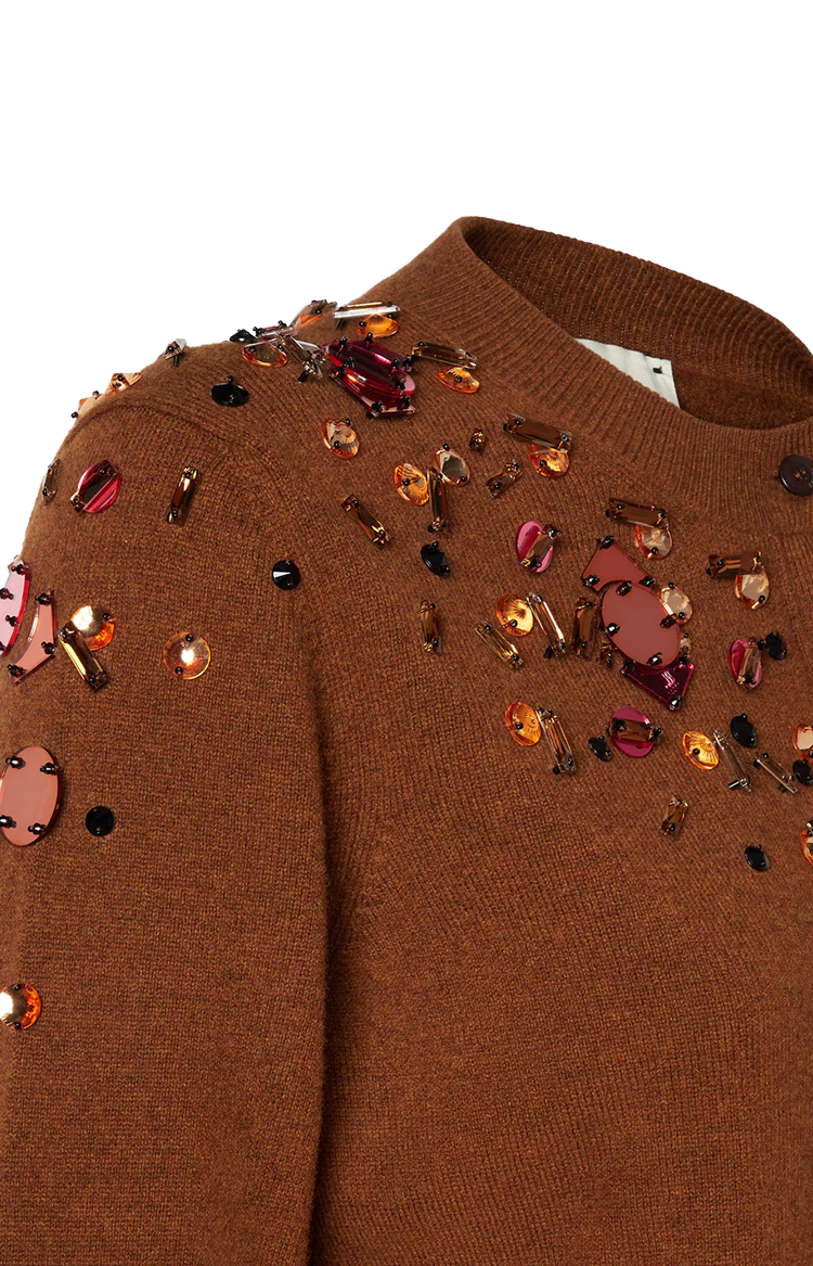 Rust FF Cashmere and Wool Cardigan