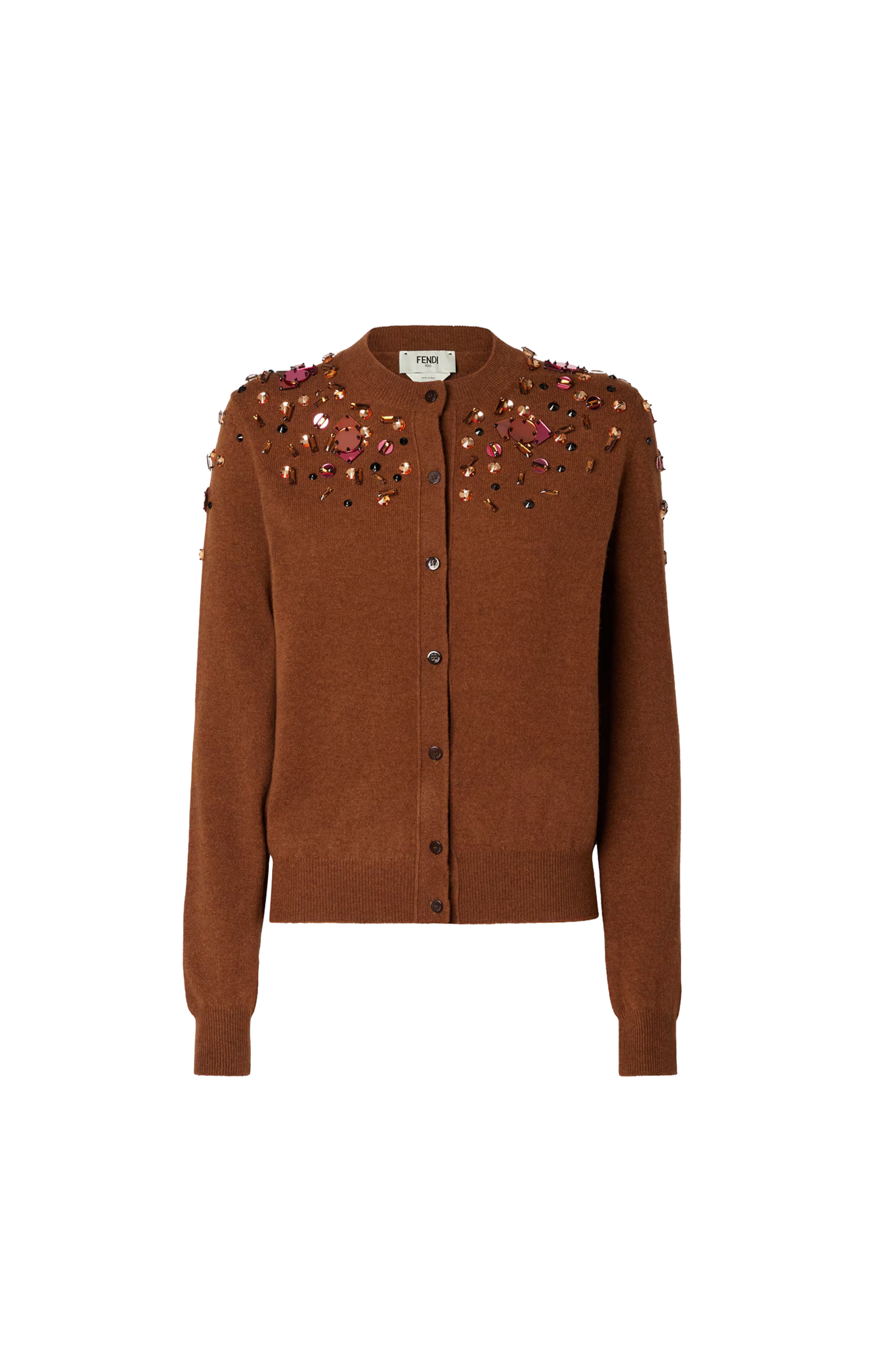 Rust FF Cashmere and Wool Cardigan
