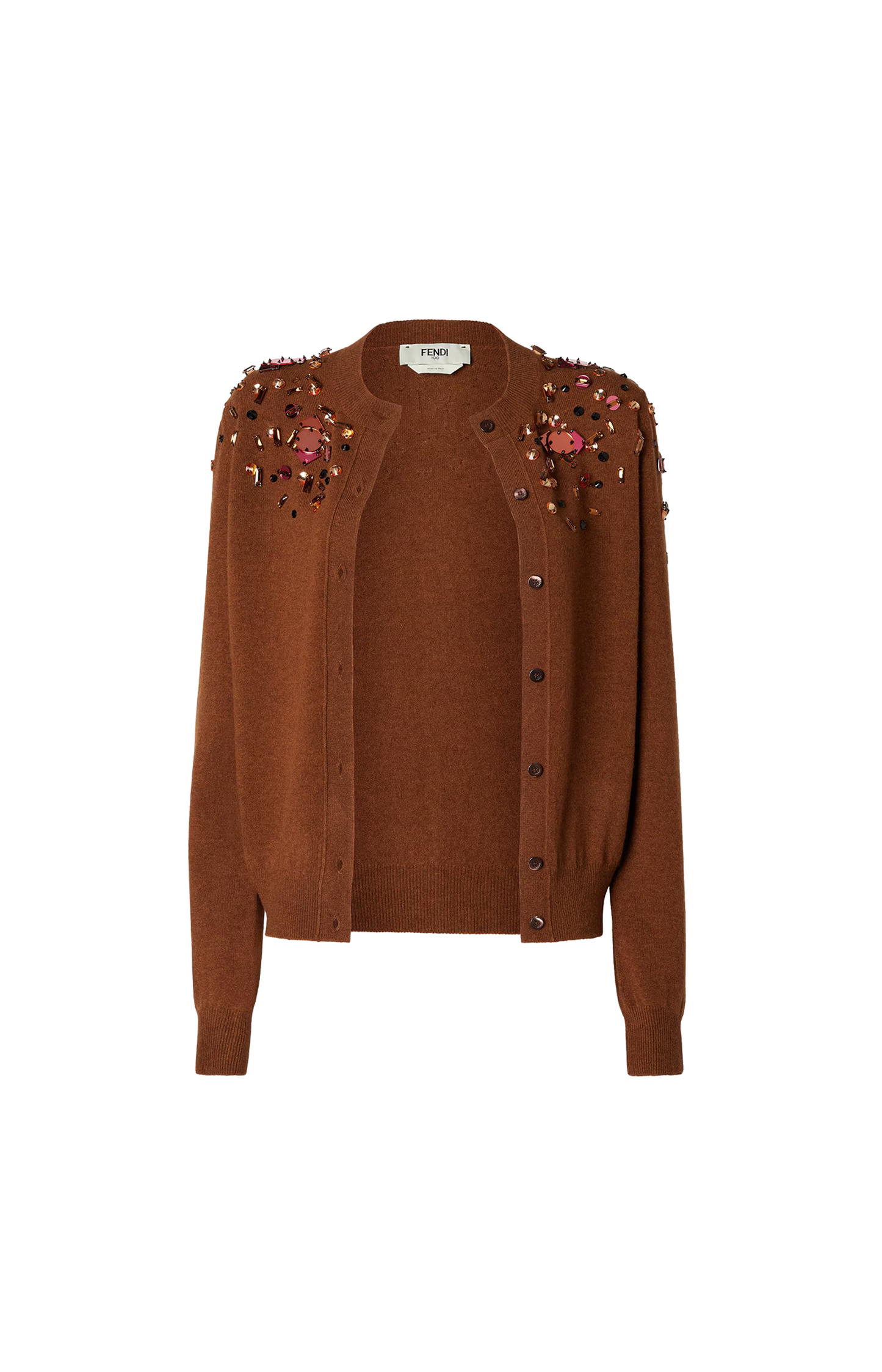 Rust FF Cashmere and Wool Cardigan