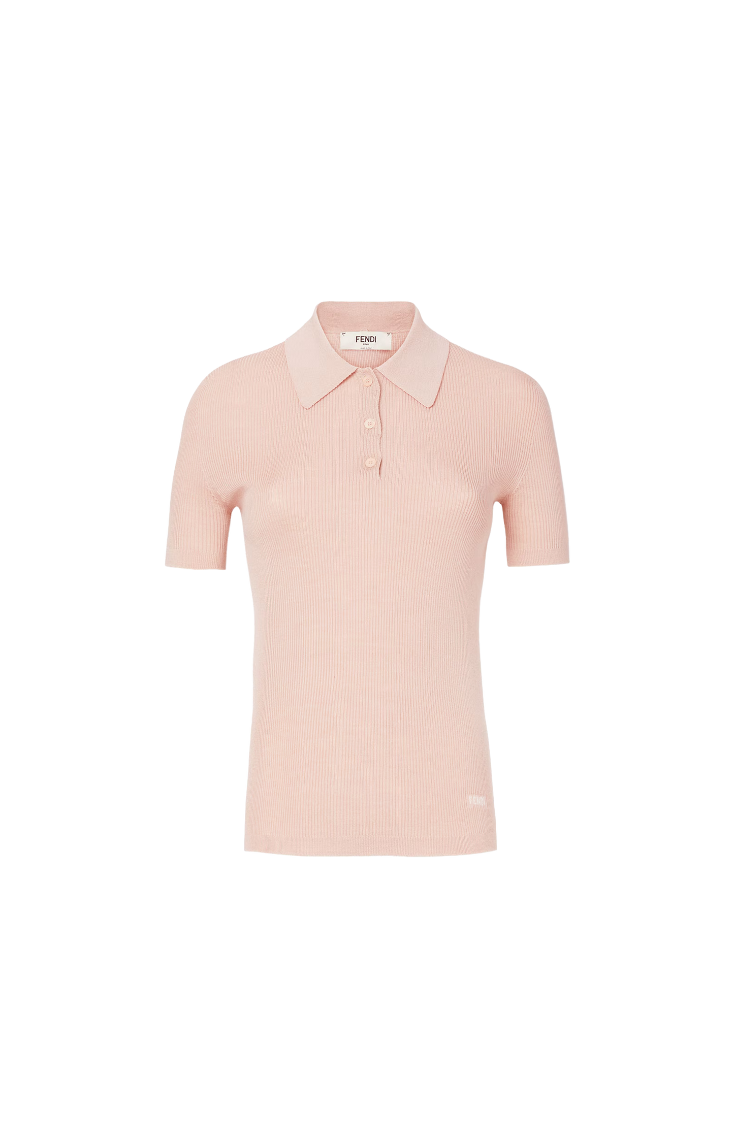 Pink knit polo shirt