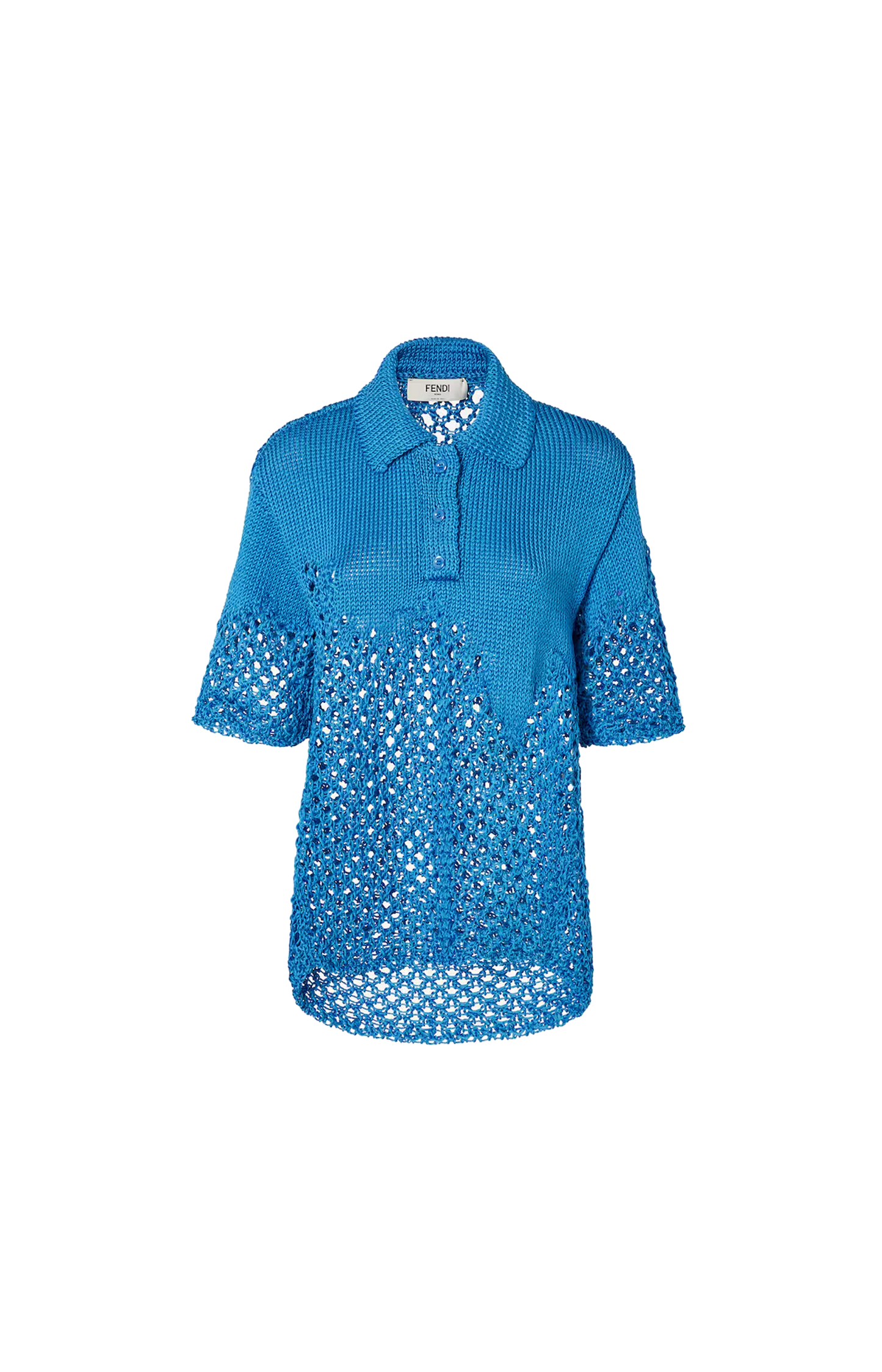 Light blue macramé silk sweater