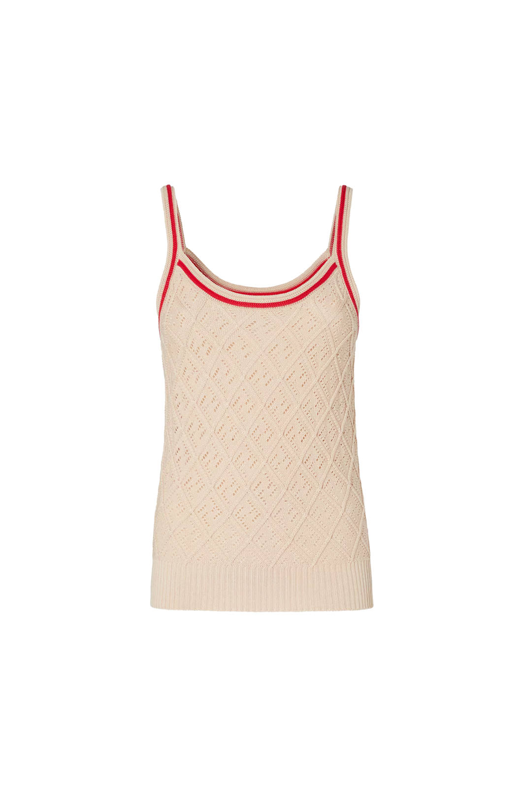 Beige Argyle Cotton Top