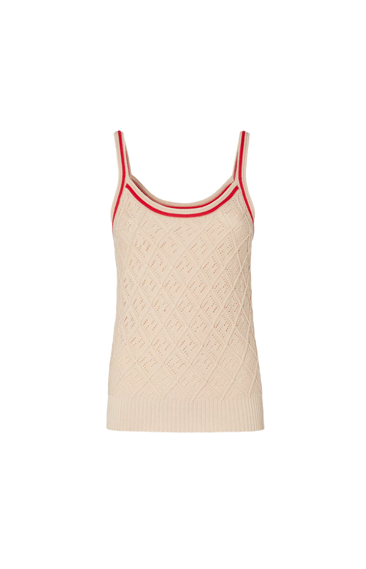 Beige Argyle Cotton Top